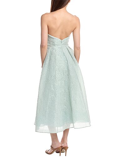 Strapless Tea-Length Cloque Dress
