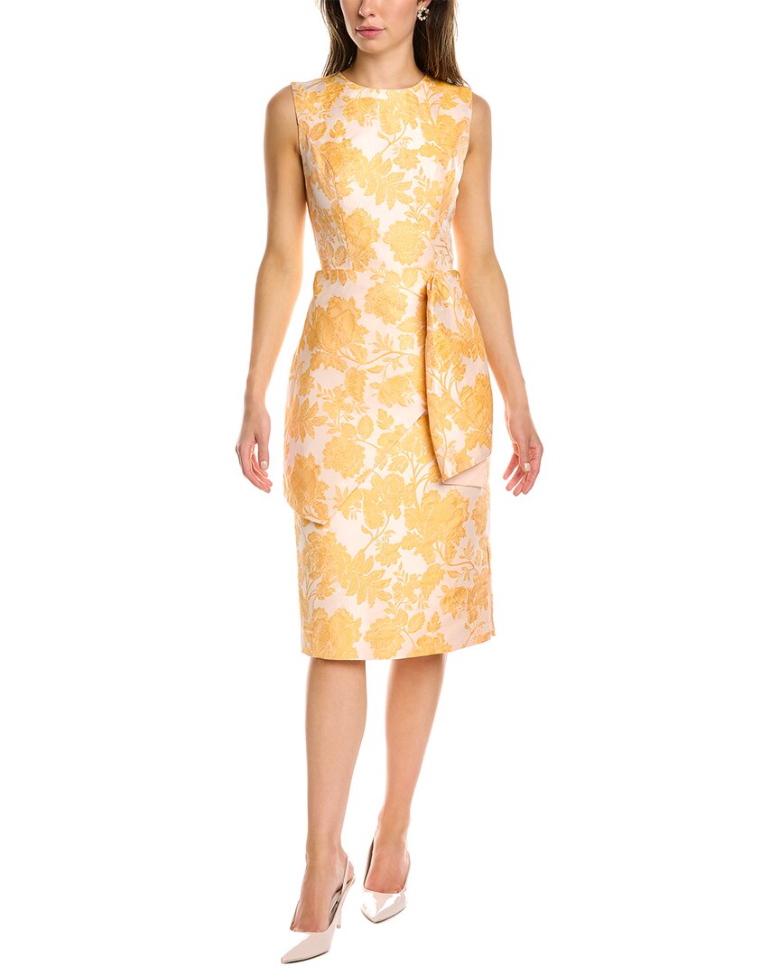 Kay Unger Tina Midi Dress In Yellow