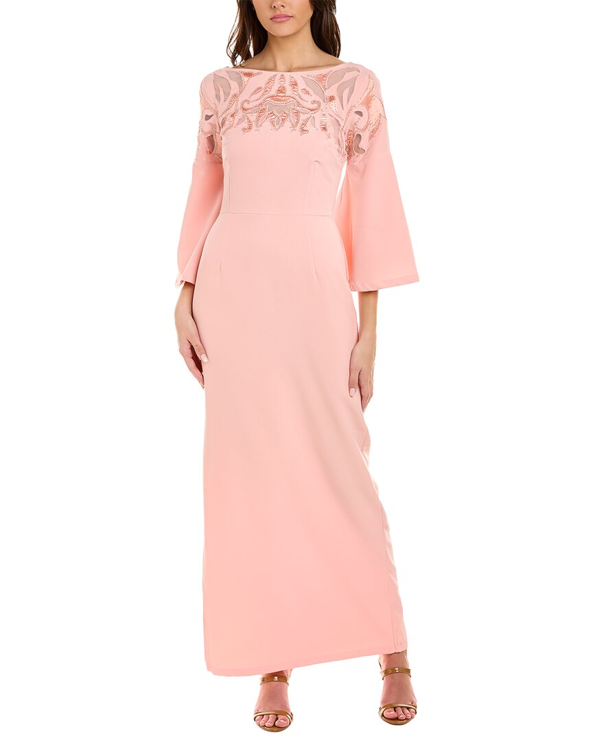 Shop Js Collections Ezra Cutout Column Gown In Pink