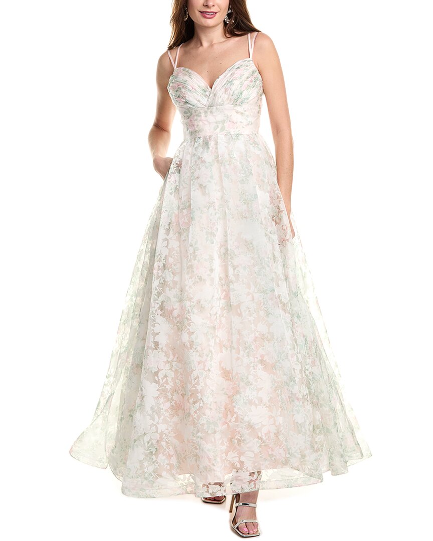 Jovani Burnout Organza Gown In Pink