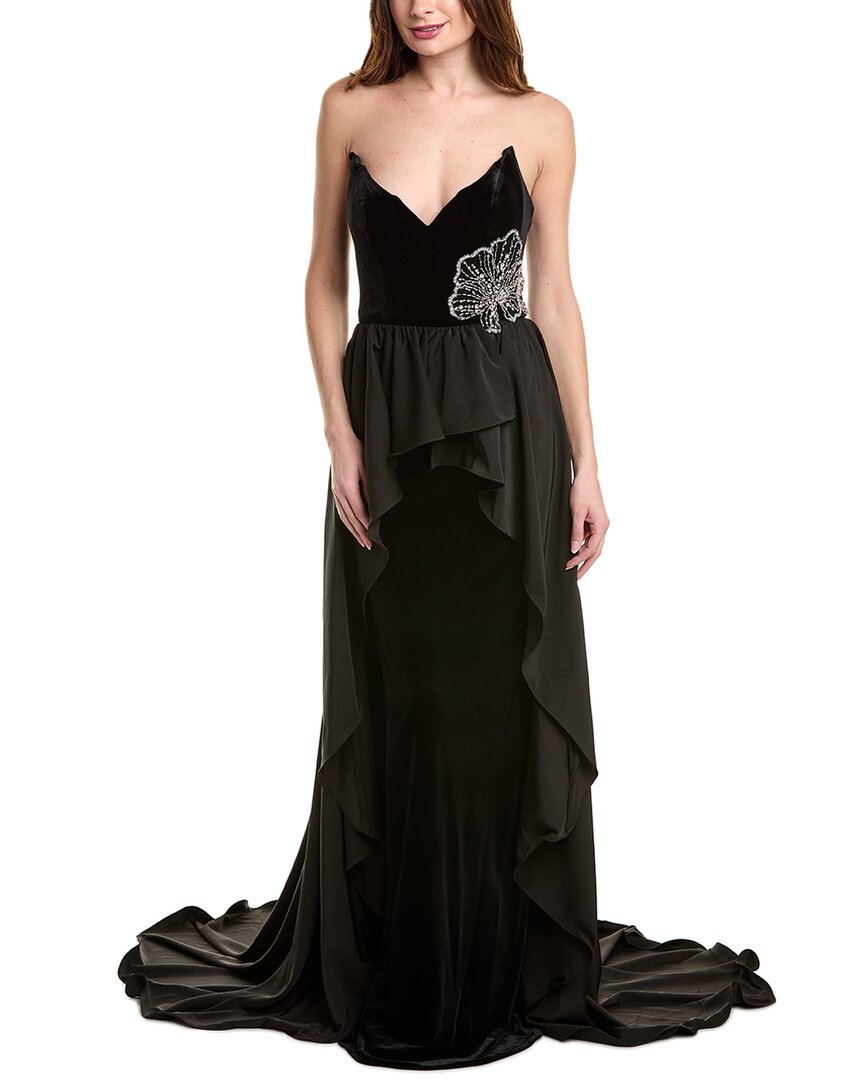 Jovani Velvet Gown In Black
