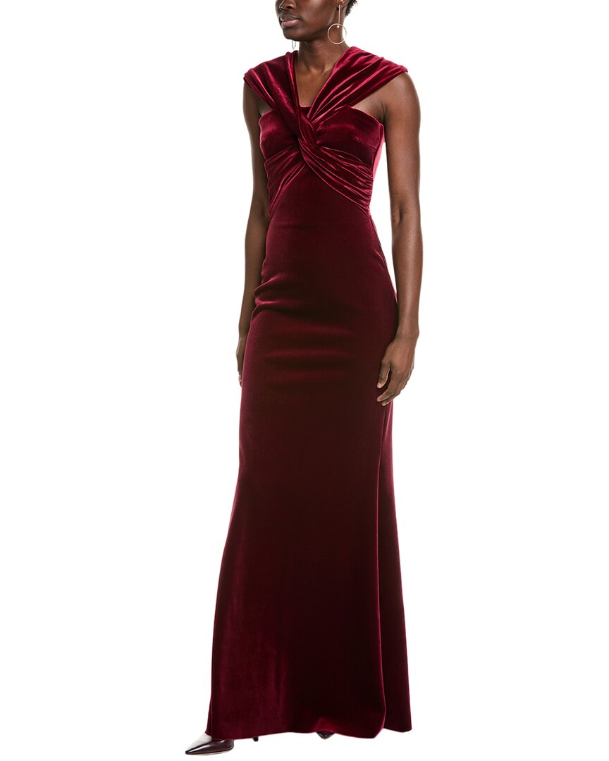 Chiara Boni La Petite Robe Datai Velvet Gown In Red