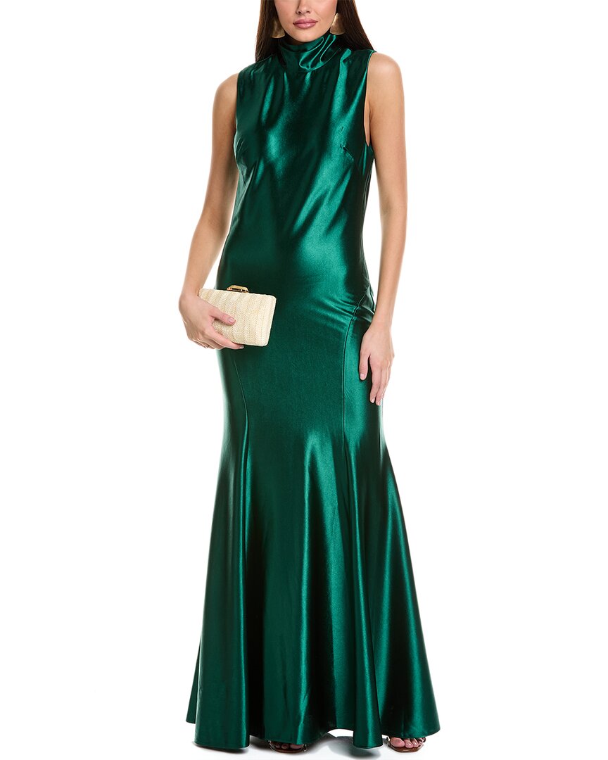 Rene Ruiz Sleeveless Turtleneck Gown