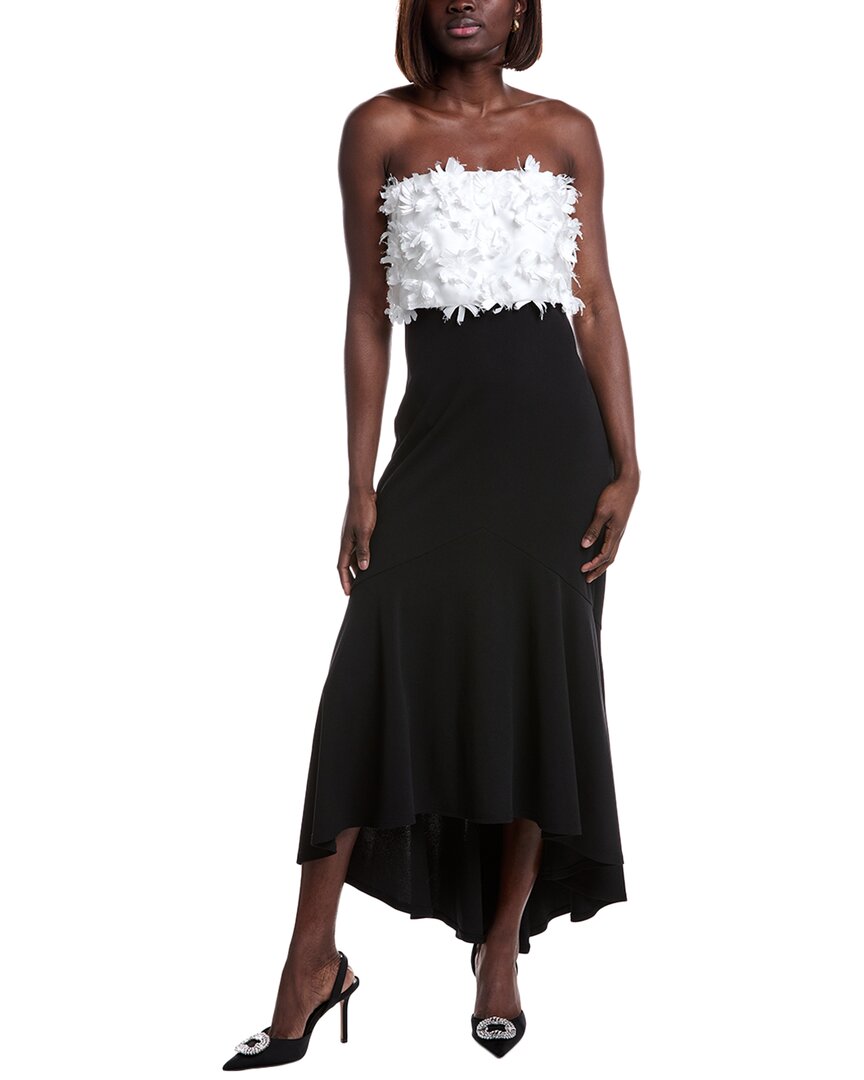 Tadashi Shoji High-low Hem Midi In Black