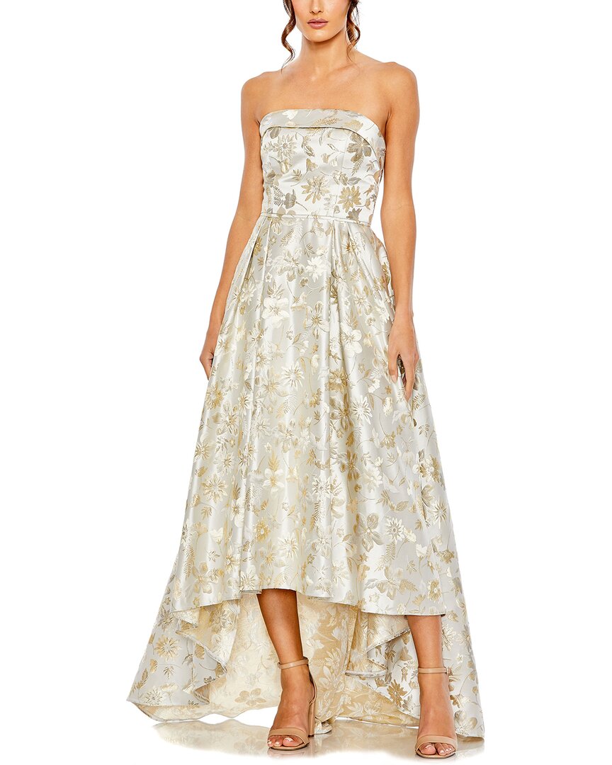Mac Duggal Embroidered Strapless High Low Gown