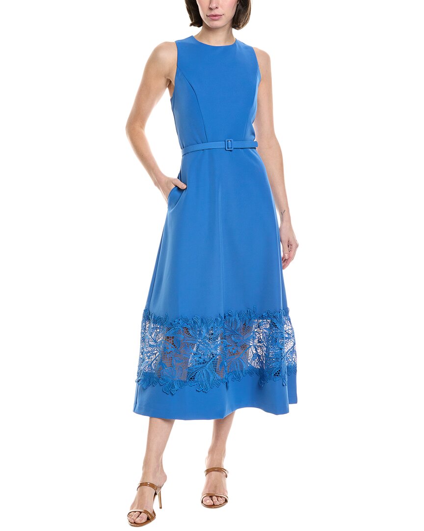 Kay Unger Vivianne Midi Dress In Blue