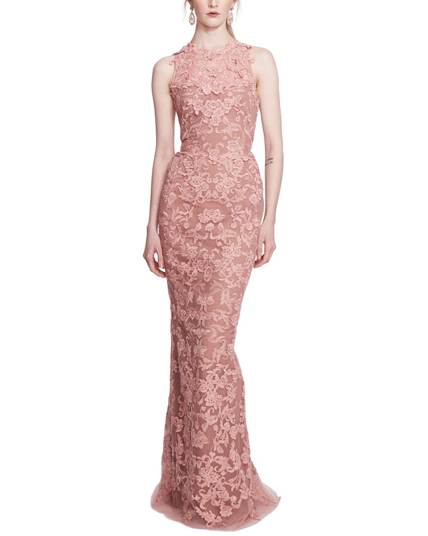Marchesa Notte Sleeveless Corded Lace Dress