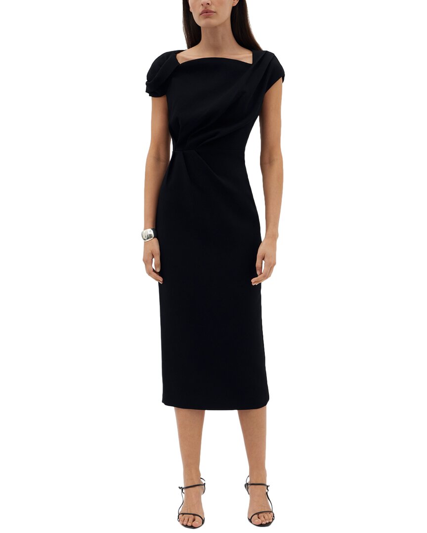 Rachel Gilbert Lukas Pleat Detail Midi Dress