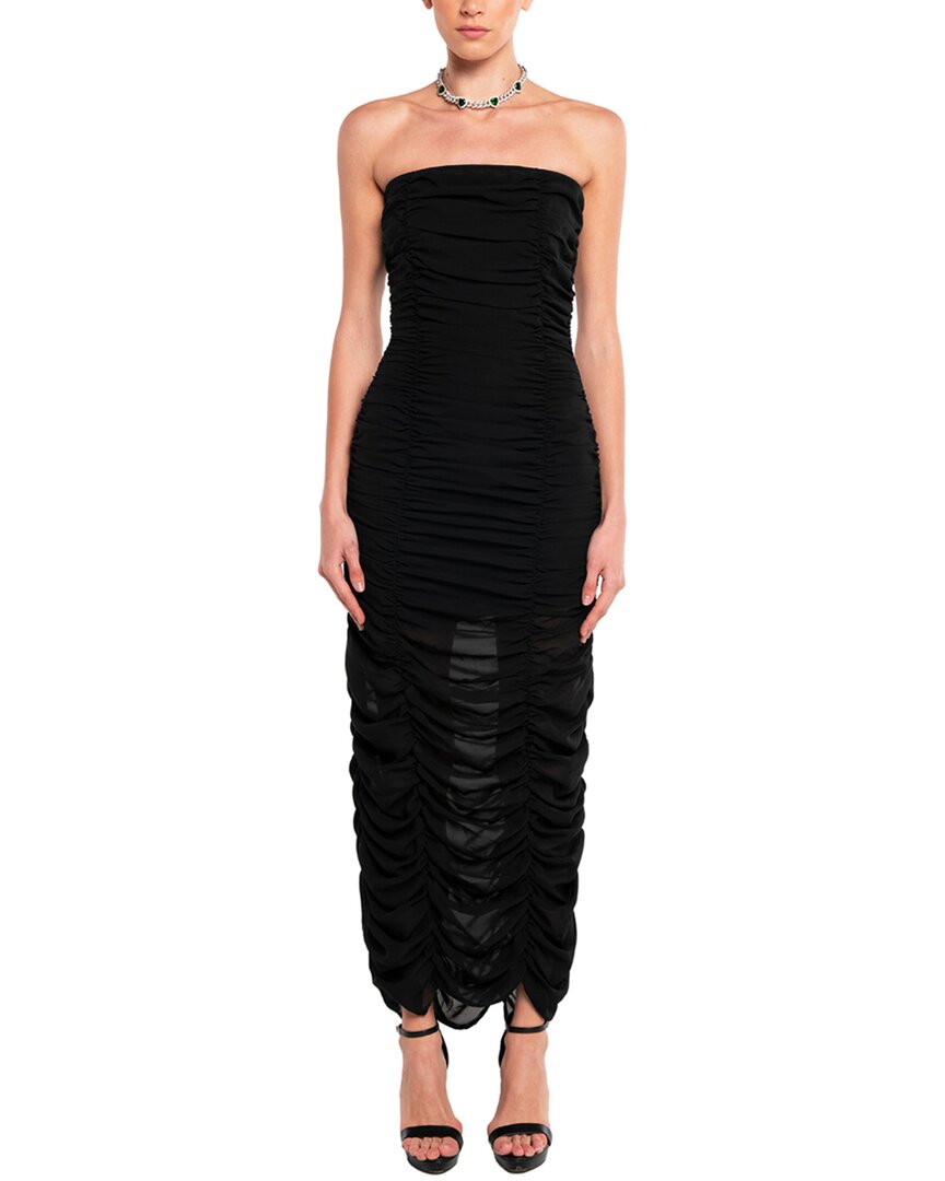 Ow Sandy Chiffon Maxi Dress In Black