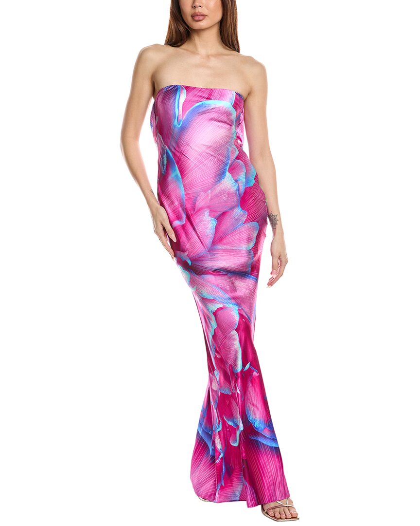 Retroféte Silk-blend Slip Maxi Dress In Pink