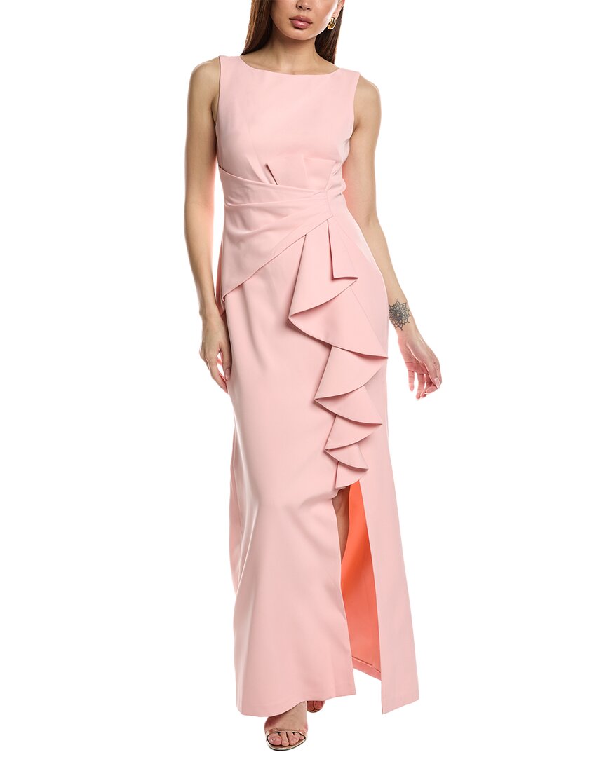 Eliza J Ruffle Gown In Orange