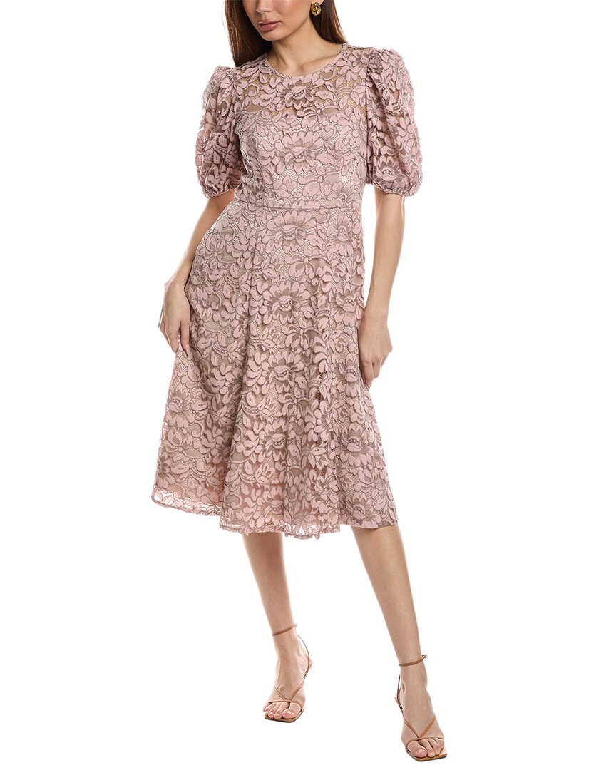Shop Eliza J Lace Midi Dress In Pink