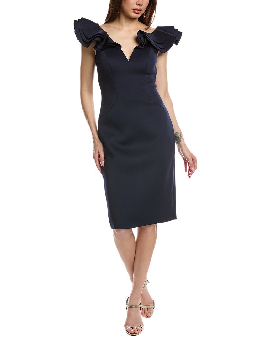Eliza J Scuba Sheath Dress In Blue