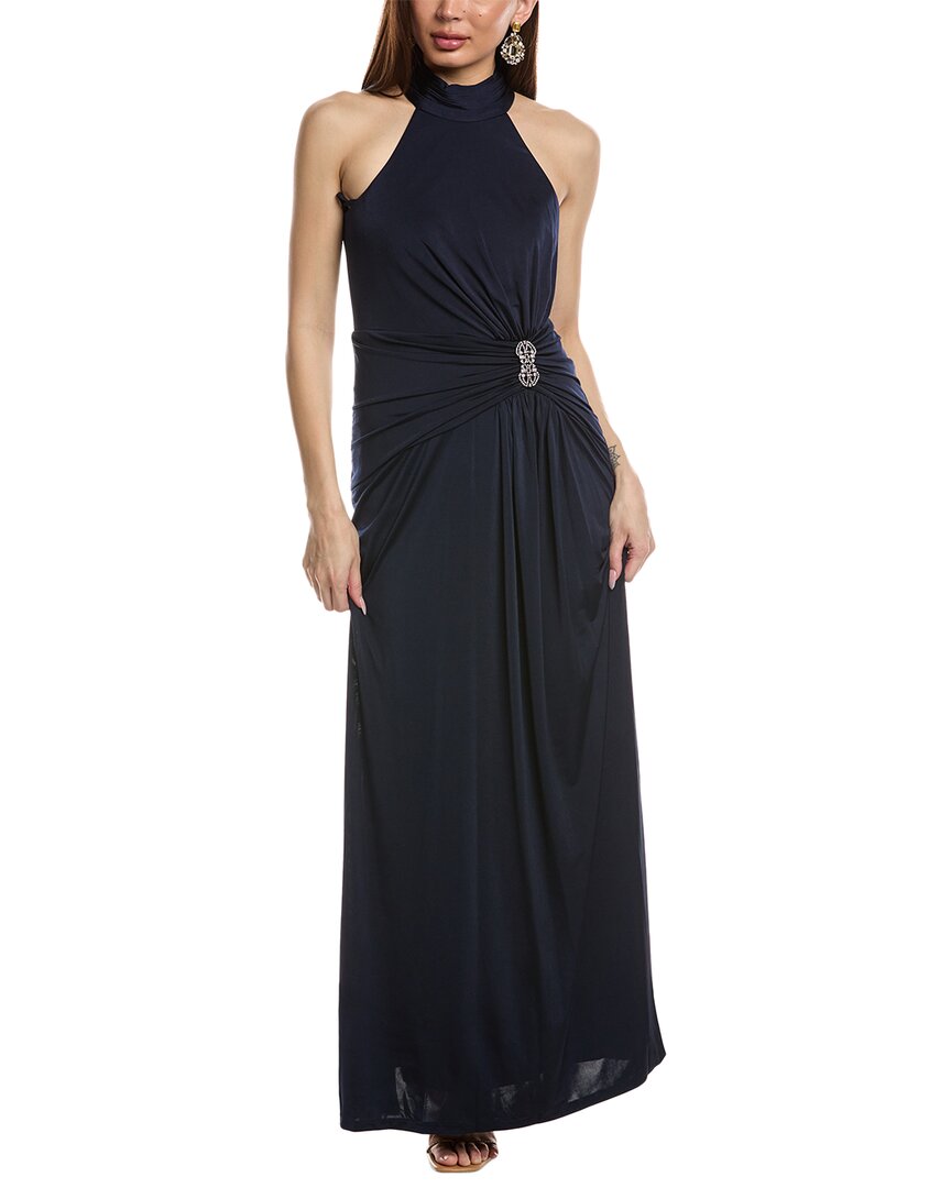 ELIZA J ELIZA J GATHERED HALTER GOWN