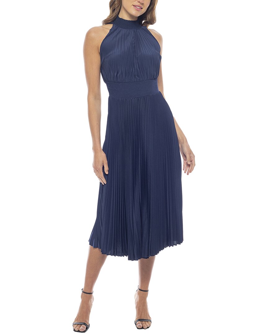 Marina Pleated High Neck Dress