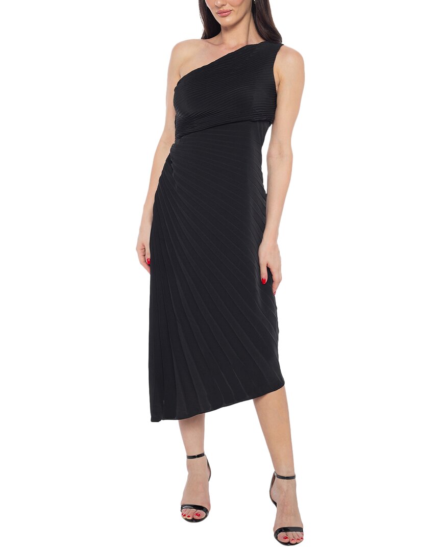Marina Pleated Midi Dress In Black