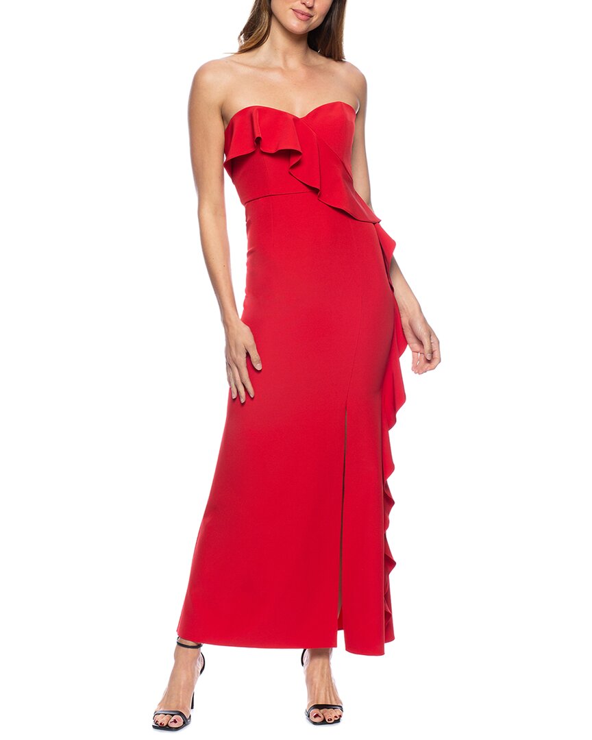 Marina Cascade Ruffle Off The Shoulder Gown