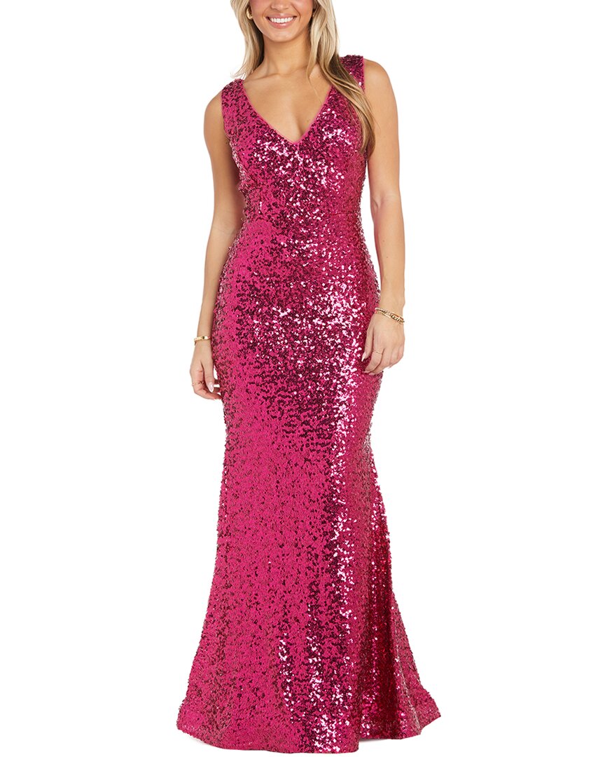 Morgan Sequin Gown In Pink