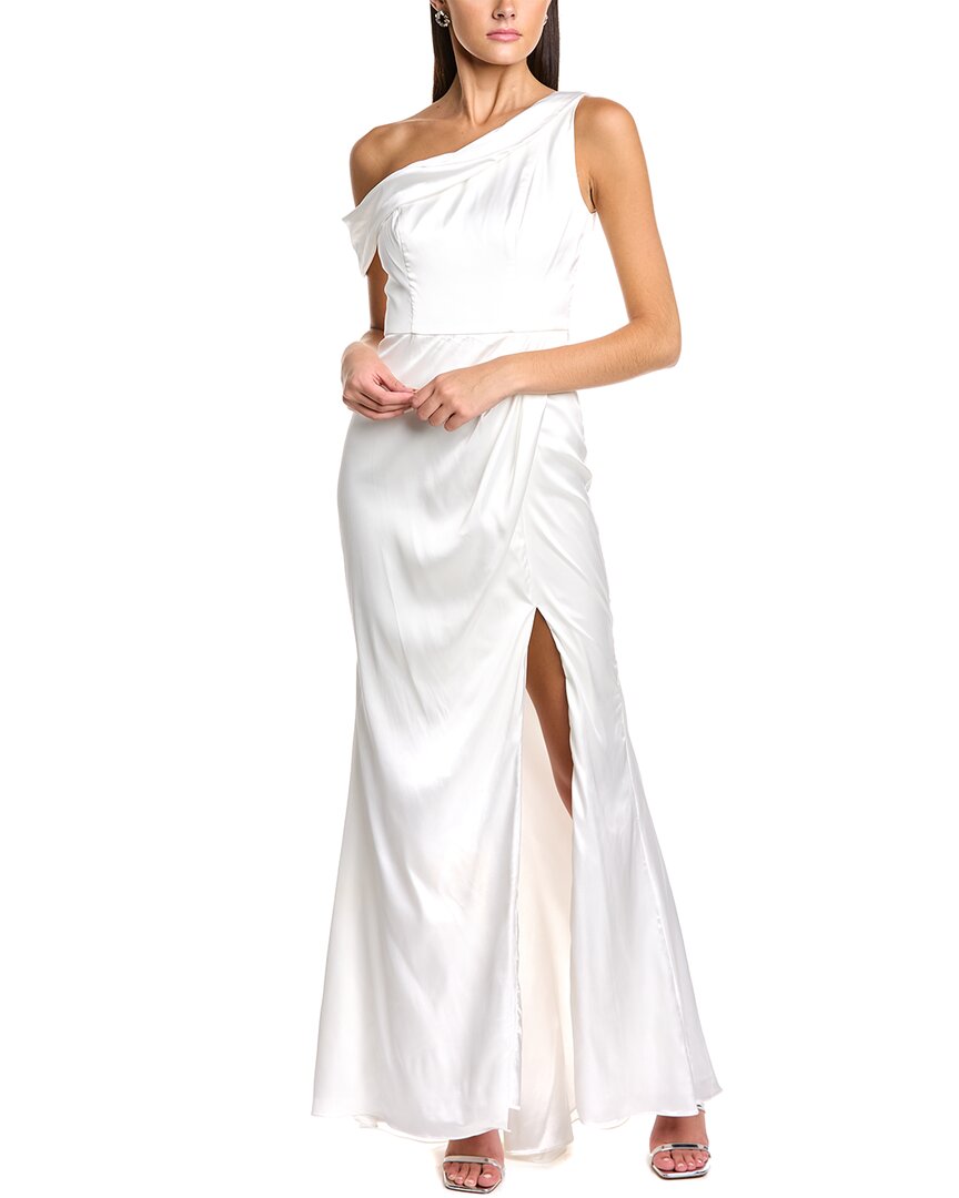 Shop Black By Bariano Madonna Draped Gown In White