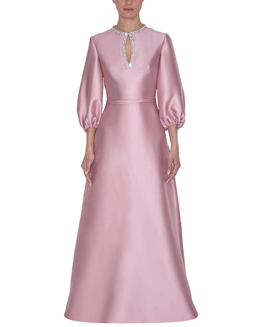 Reem Acra Mikado Bishop Sleeves Kaftan