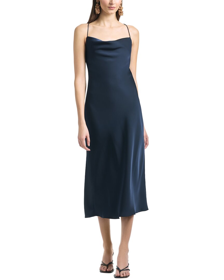 Sachin & Babi Serena Cowl Neck Satin Slipdress In Blue