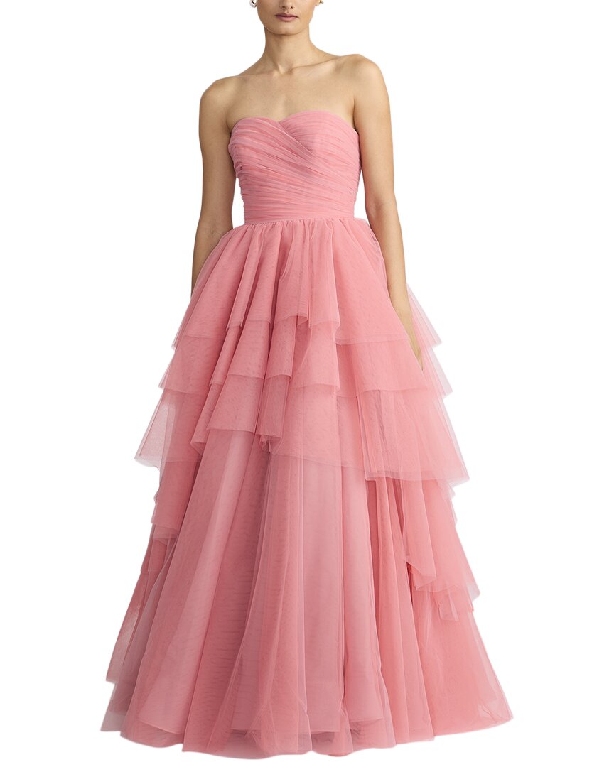 Zac Posen Asymmetrical Tiered Tulle Ball Gown