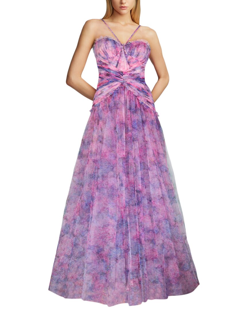Zac Posen Halter Strap Tulle Gown