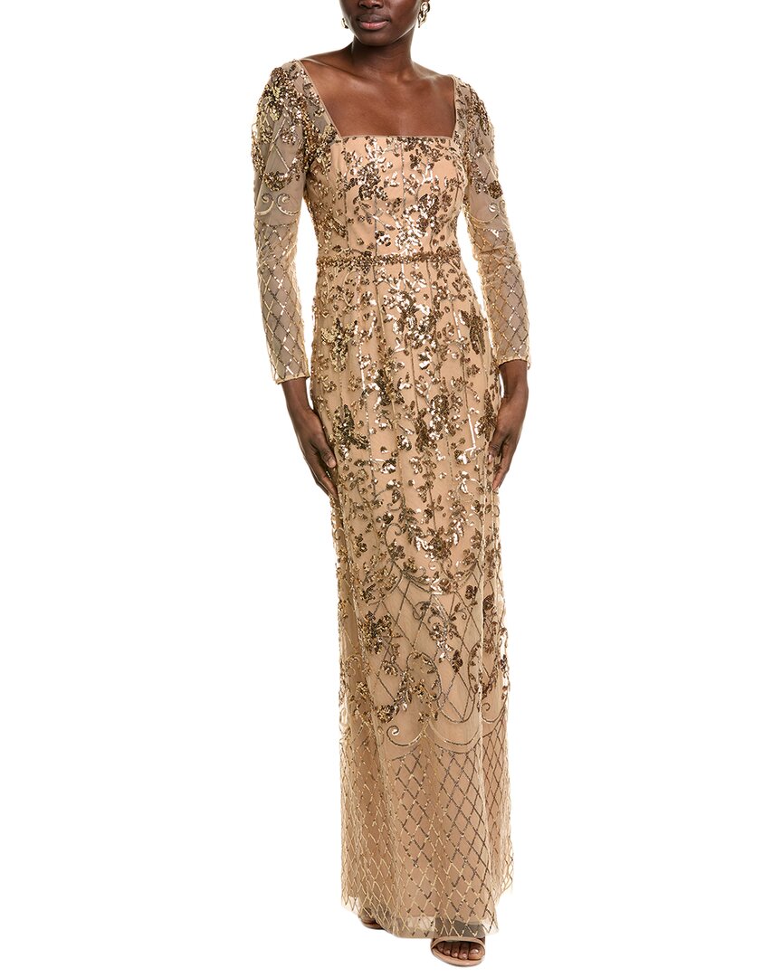 MARCHESA NOTTE MARCHESA NOTTE SEQUIN LATTICE GOWN