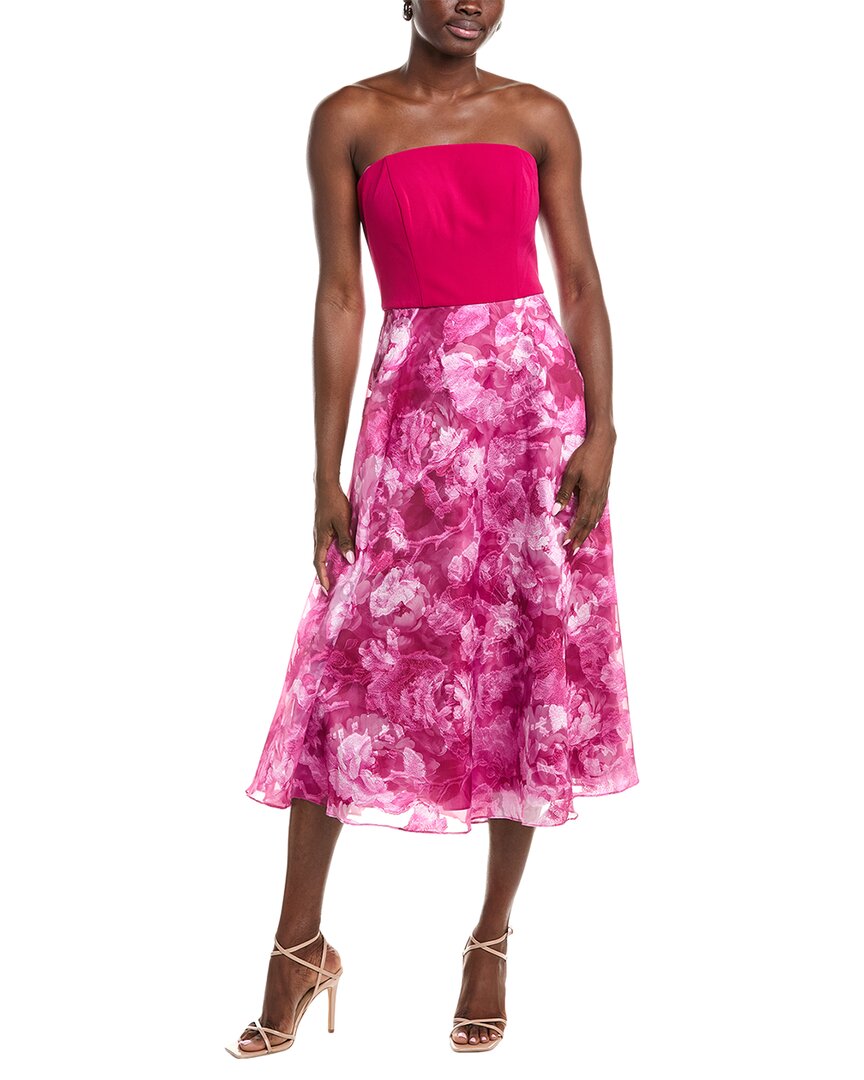 Rene Ruiz Jacquard Organza Midi Dress In Purple