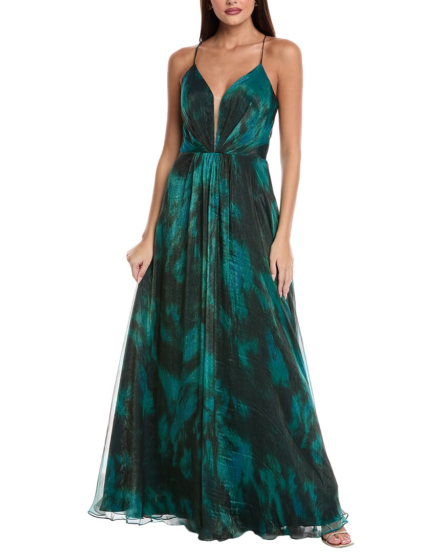 Rene Ruiz Chiffon Gown In Green