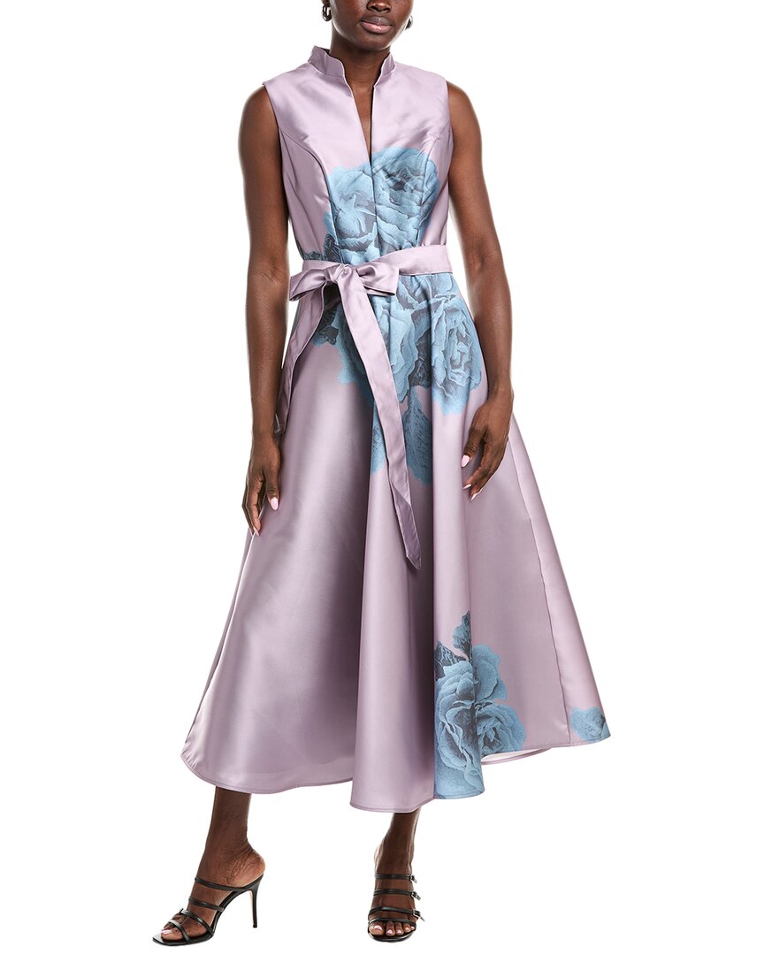 Rene Ruiz Tie Waist Gown In Pink