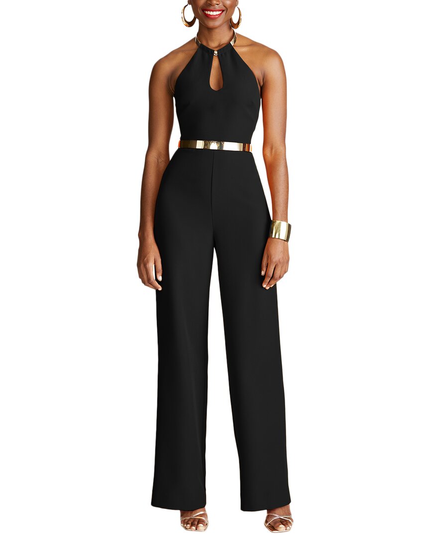 Halston Oki Stretch Crepe Jumpsuit