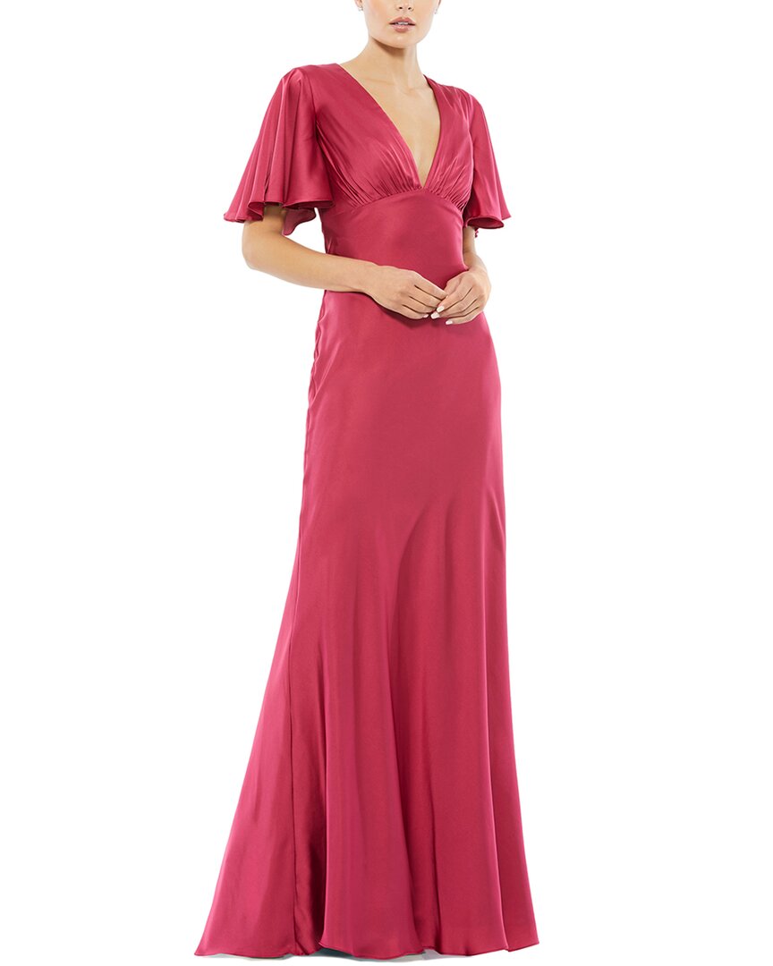 Mac Duggal Flounce Sleeve Trumpet A-line Gown