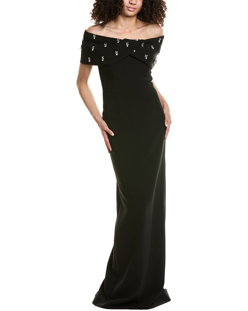 Teri Jon By Rickie Freeman Off-the-shoulder Gown