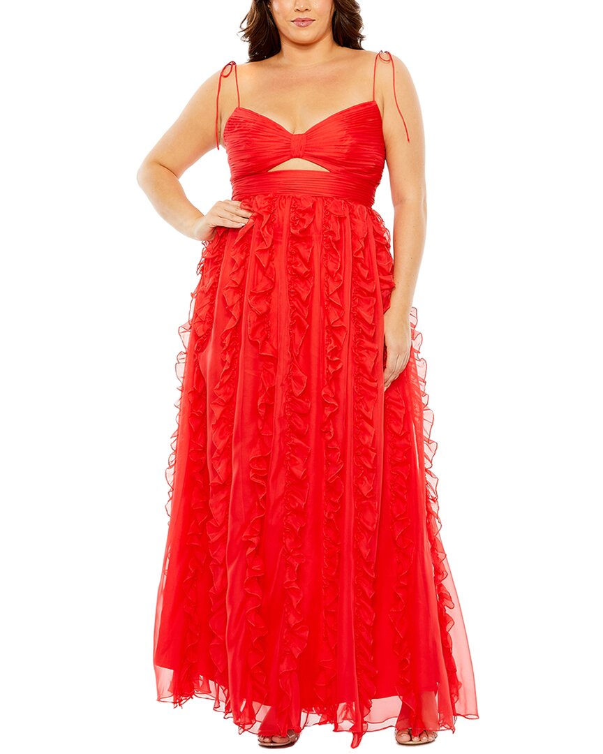 Mac Duggal Keyhole Detail Chiffon Sleeveless Gown