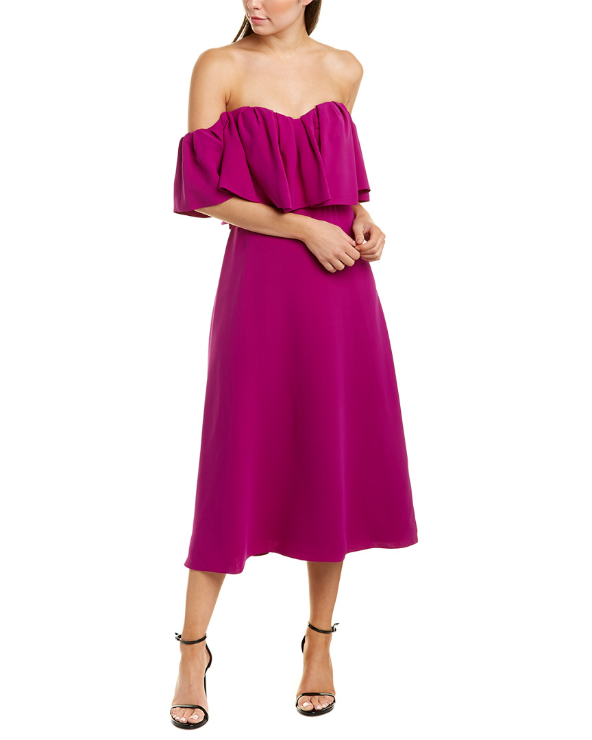 Image of Lela Rose Silk Midi Dress