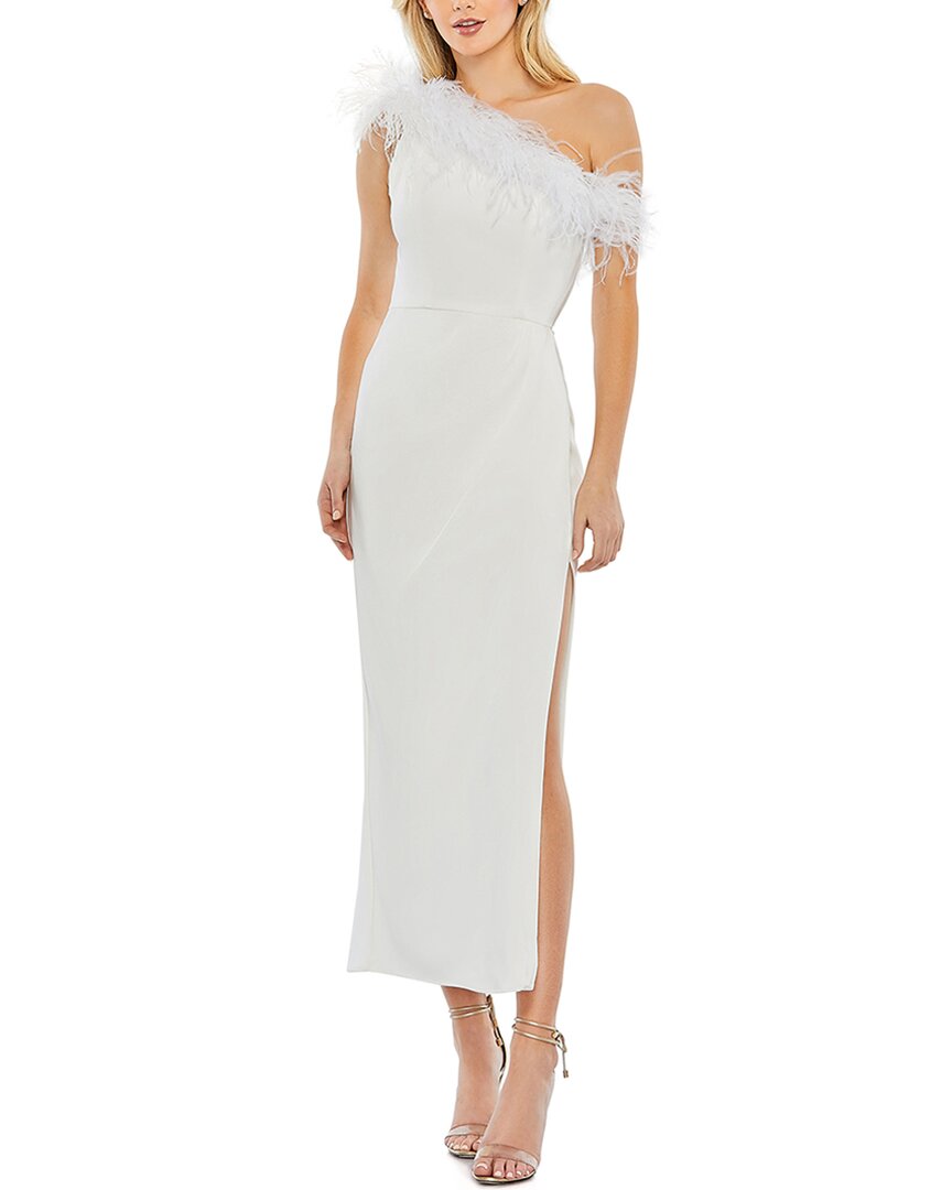 Mac Duggal Floral Embellished Flutter Cap Sleeve Dress