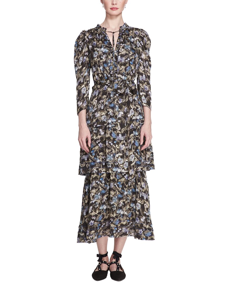 Marchesa Notte Juniper Midi Dress In Multi