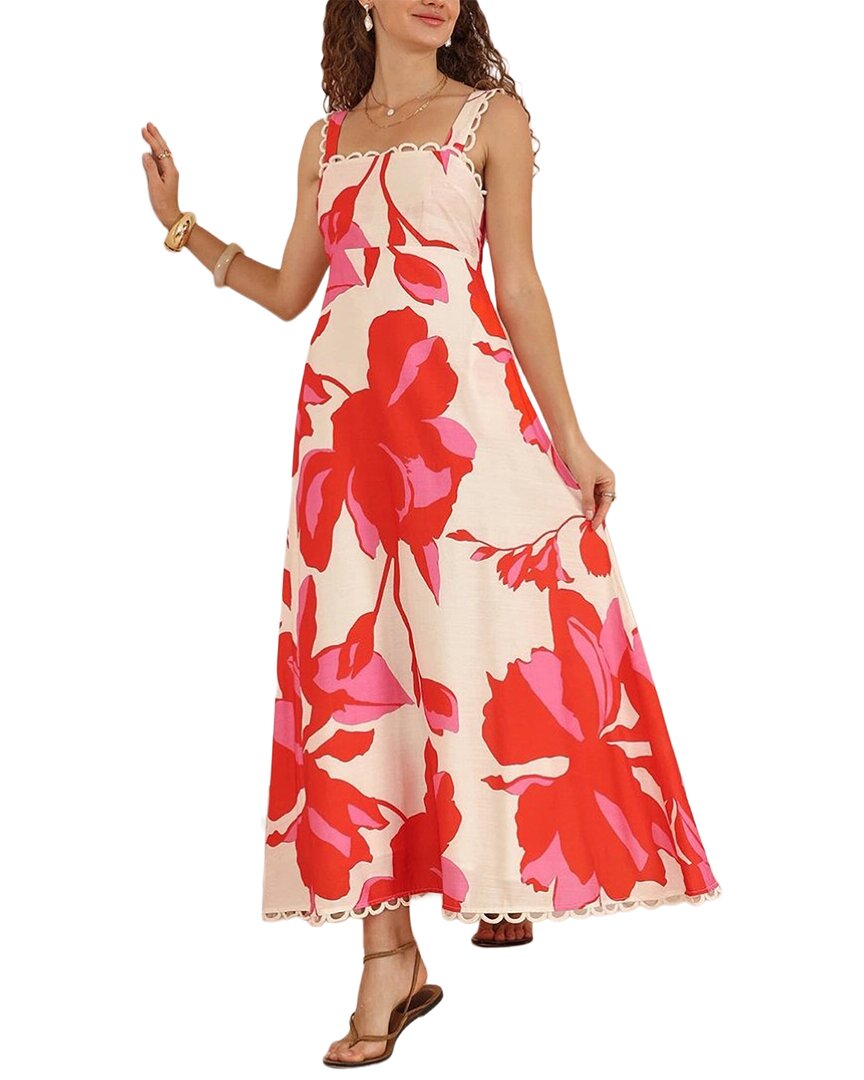 Oloey Printed Maxi Dress In Multicolor
