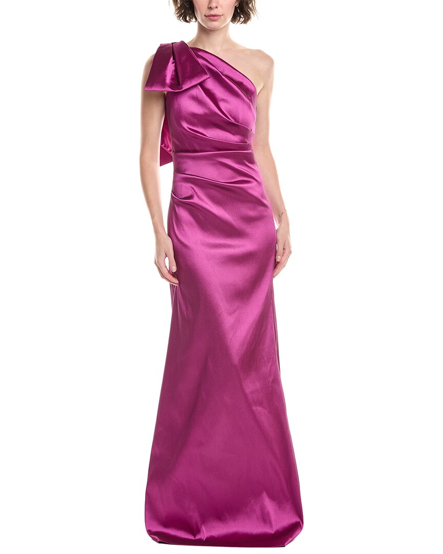 Teri Jon By Rickie Freeman Stretch Gazar Gown In Pink