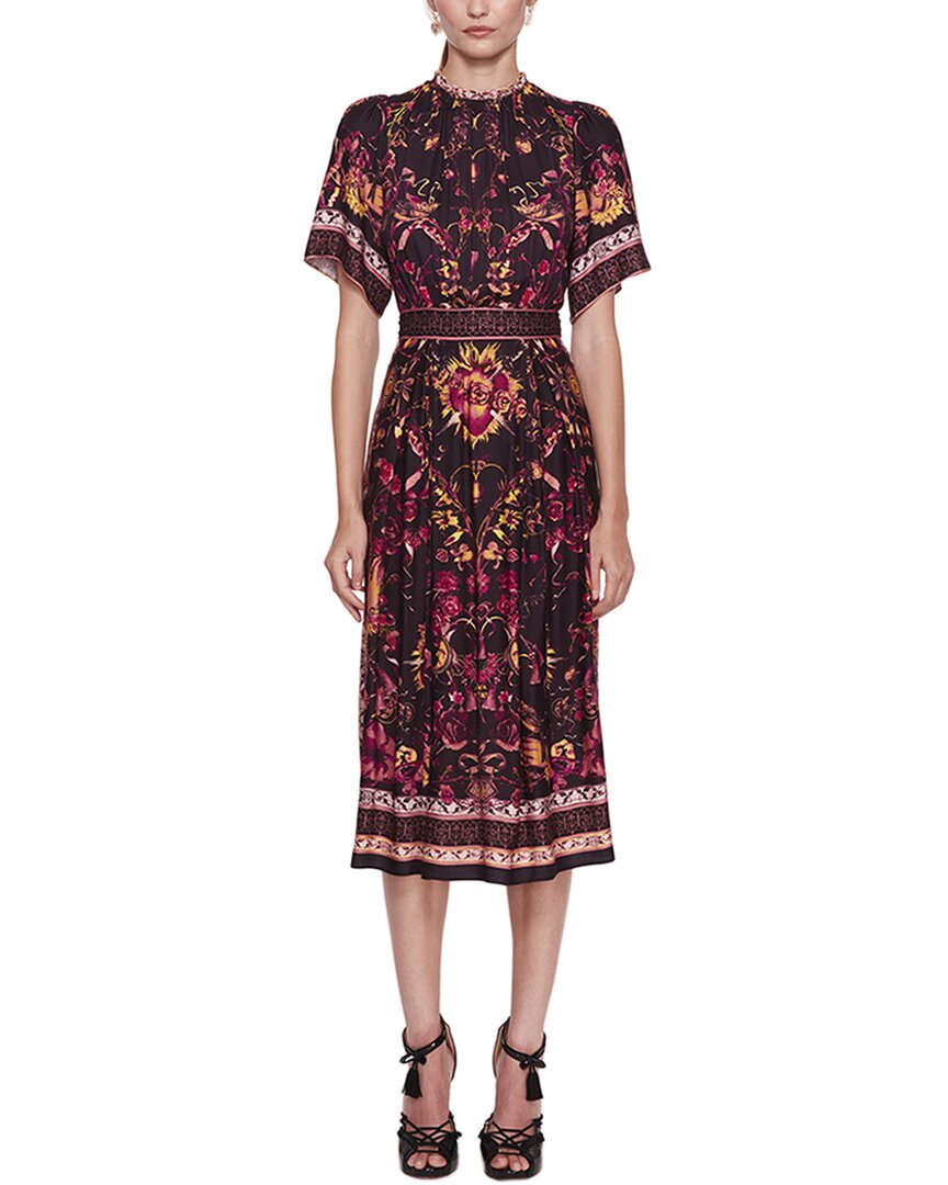 Marchesa Notte Midi Dress In Brown