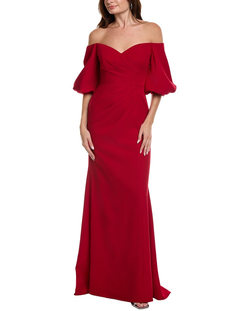 Rene Ruiz Bishop Sleeve Gown In Red