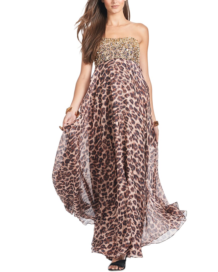 Sachin & Babi Ames Strapless Leopard-print Gown In Animal Print