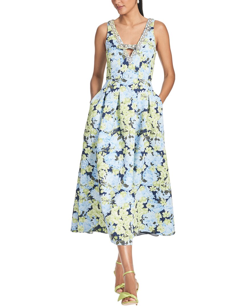 Sachin & Babi Brooke Floral-print Gown In Blue