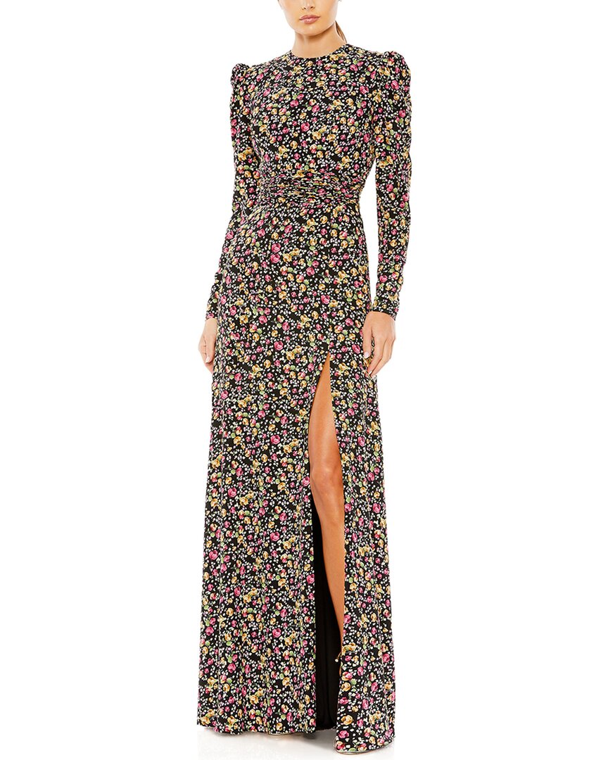 Mac Duggal Floral Gown In Multi