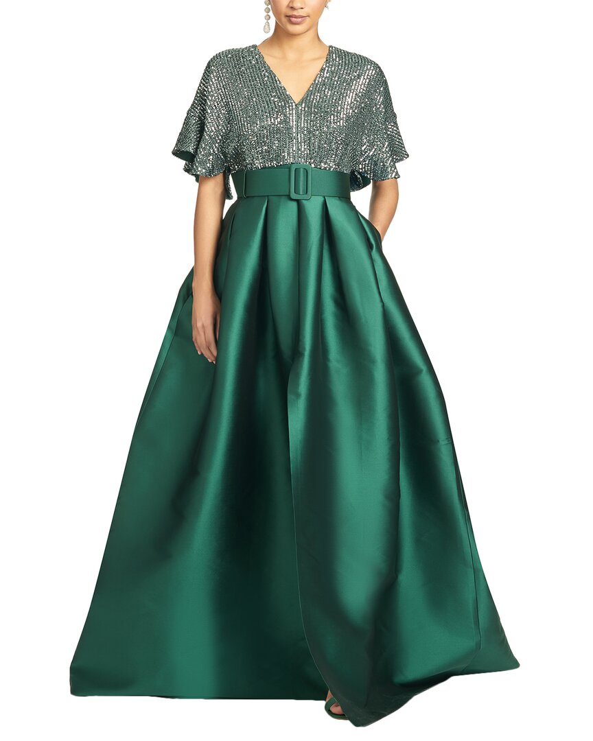 Sachin & Babi Simone Gown In Green