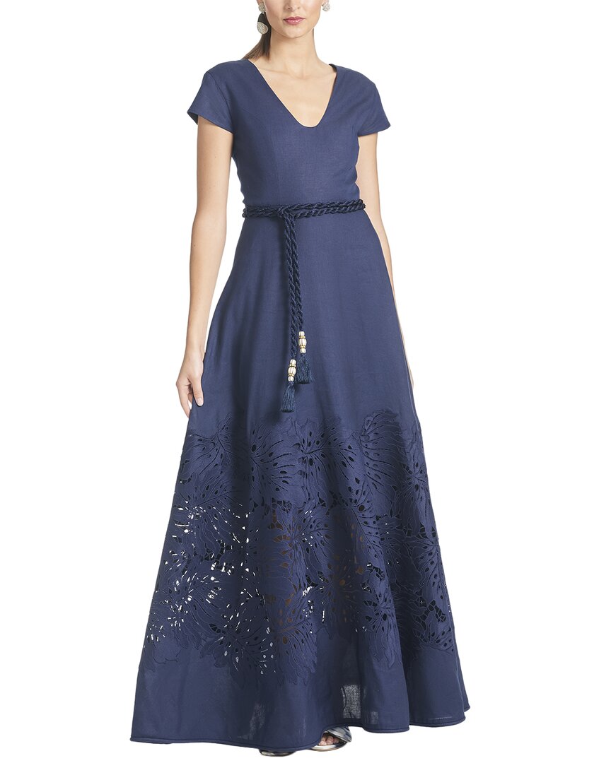 Sachin & Babi Zefira Linen Gown In Blue