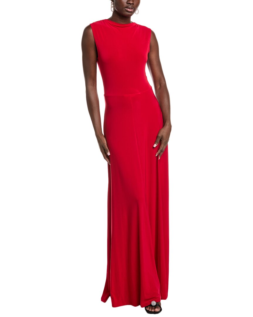Issue New York Wrap Bodice Gown In Red