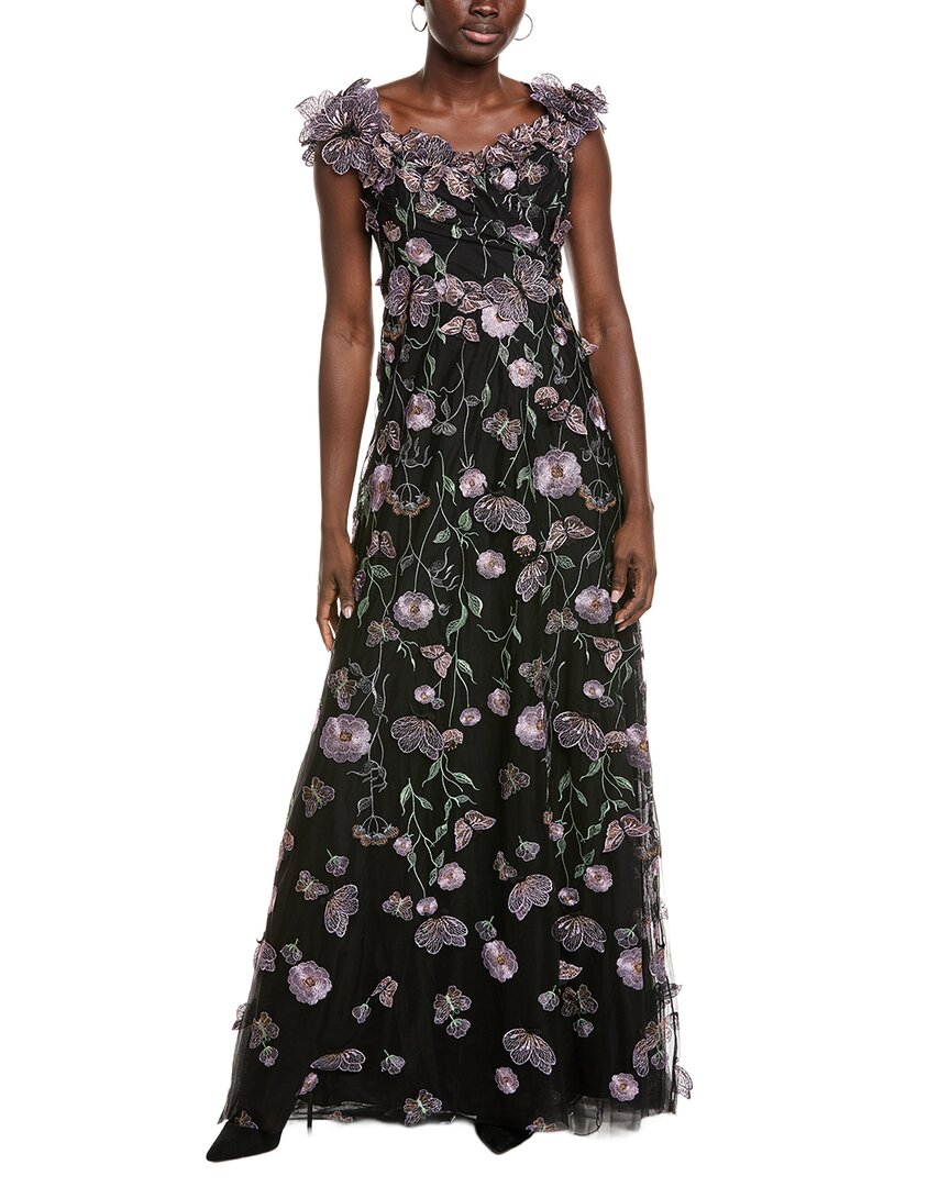 long sleeve sequin evening dress Irina Long Sleeved Sequin Gown- Black