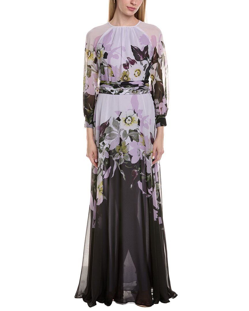 Teri Jon By Rickie Freeman Printed Maxi Dress